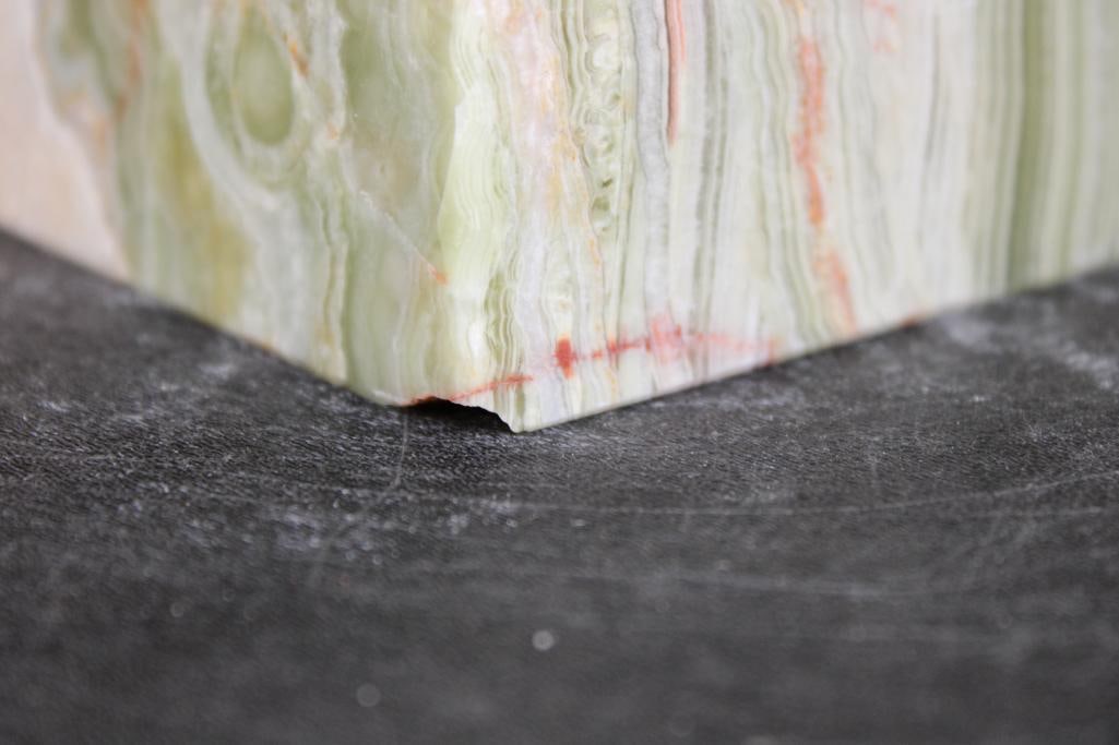 XL Polished GREEN BANDED ONYX Obelisk - 3