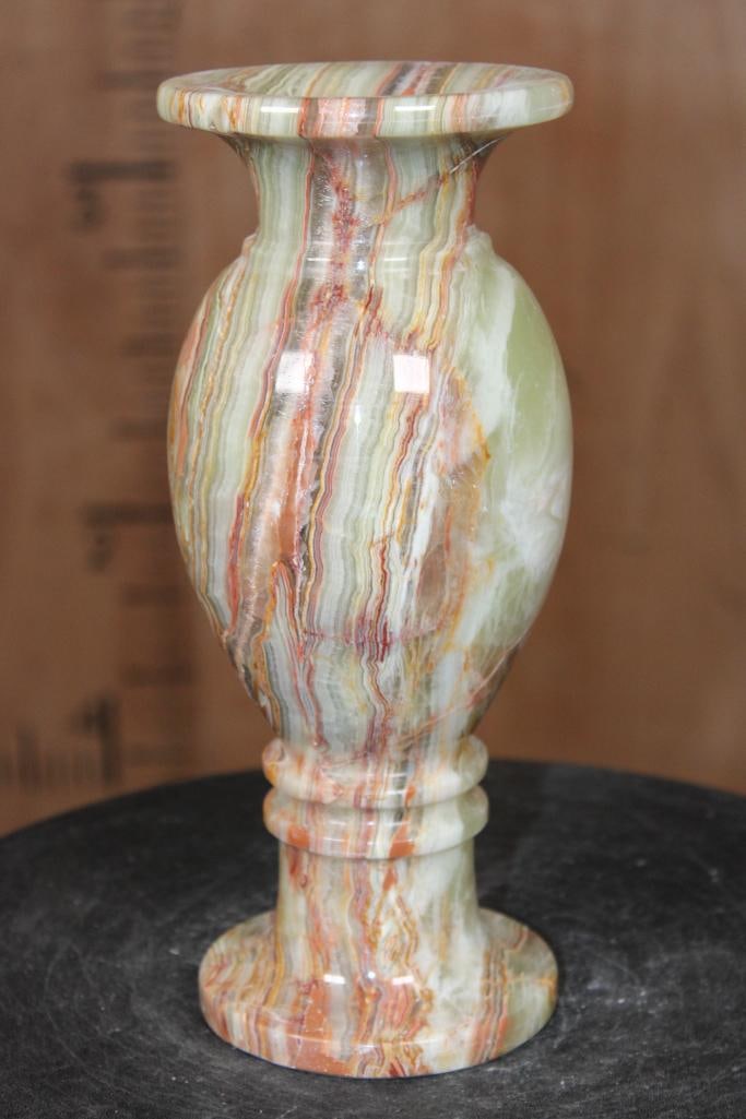 Big Polished GREEN BANDED ONYX Vase - 4