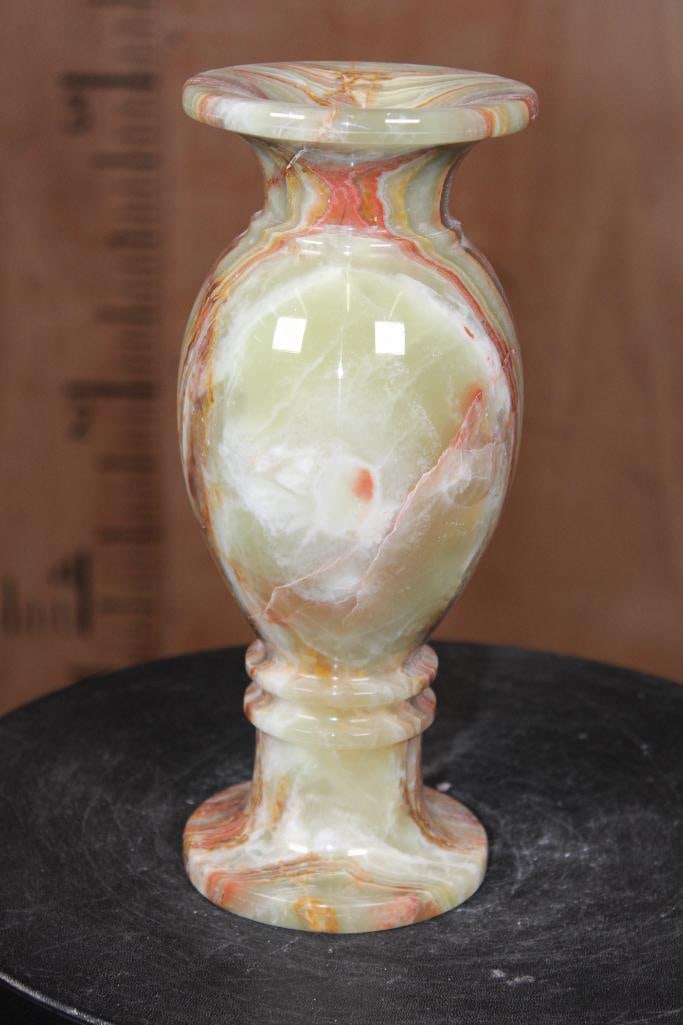 Big Polished GREEN BANDED ONYX Vase - 5