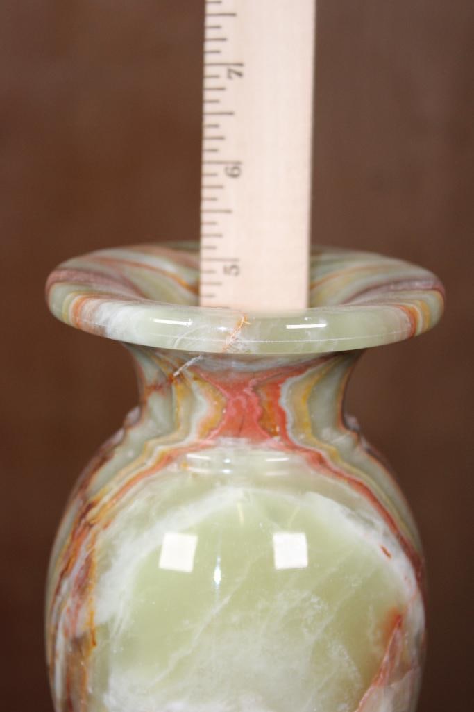 Big Polished GREEN BANDED ONYX Vase - 6