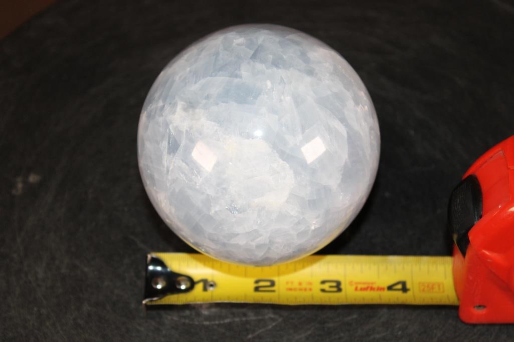 Polished BLUE CALCITE Mineral Sphere - 2