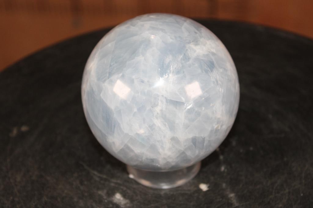 Polished BLUE CALCITE Mineral Sphere - 3
