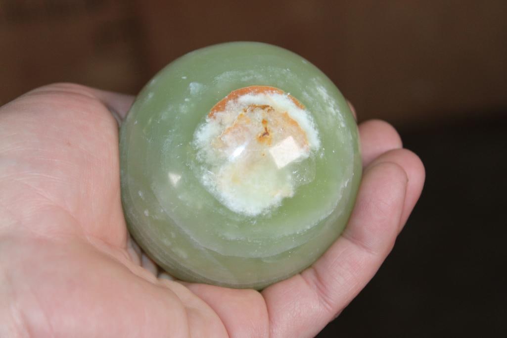 Polished GREEN BANDED ONYX Mineral Sphere - 5