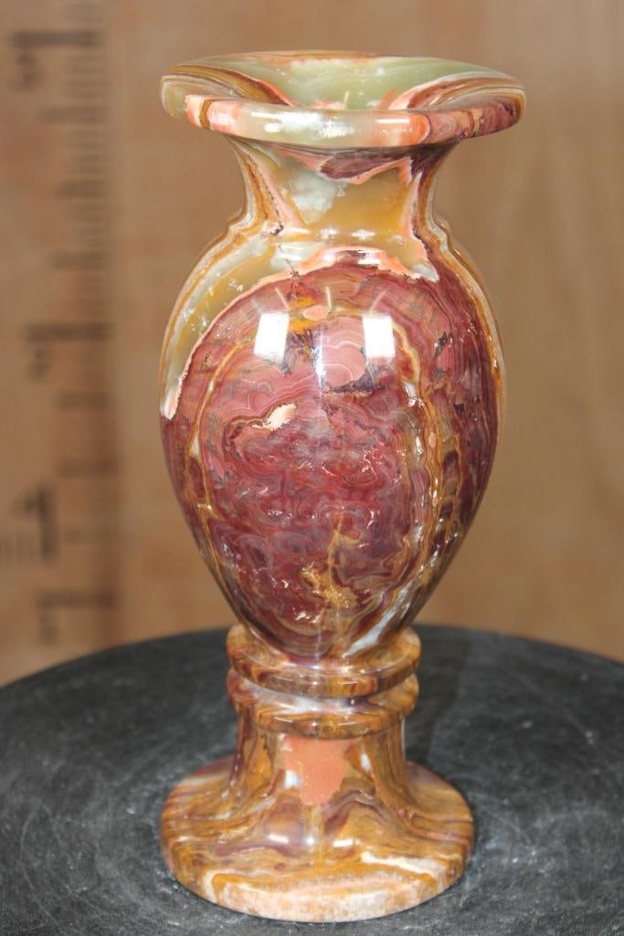 Big Polished GREEN BANDED ONYX Vase - 4