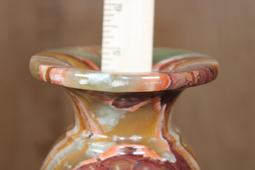 Big Polished GREEN BANDED ONYX Vase - 5