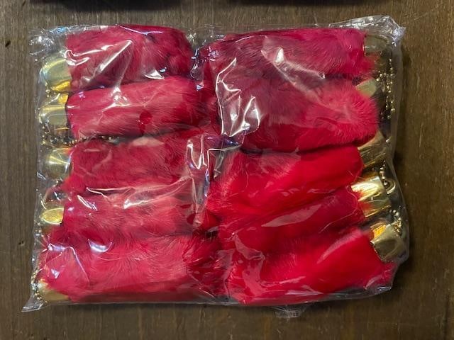 (30) "Good Luck" or "Lucky" RABBITS FEET Keychains or Purse Charms - 3