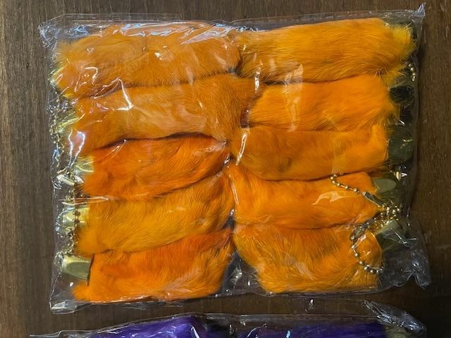 (30) "Good Luck" or "Lucky" RABBITS FEET Keychains or Purse Charms - 4