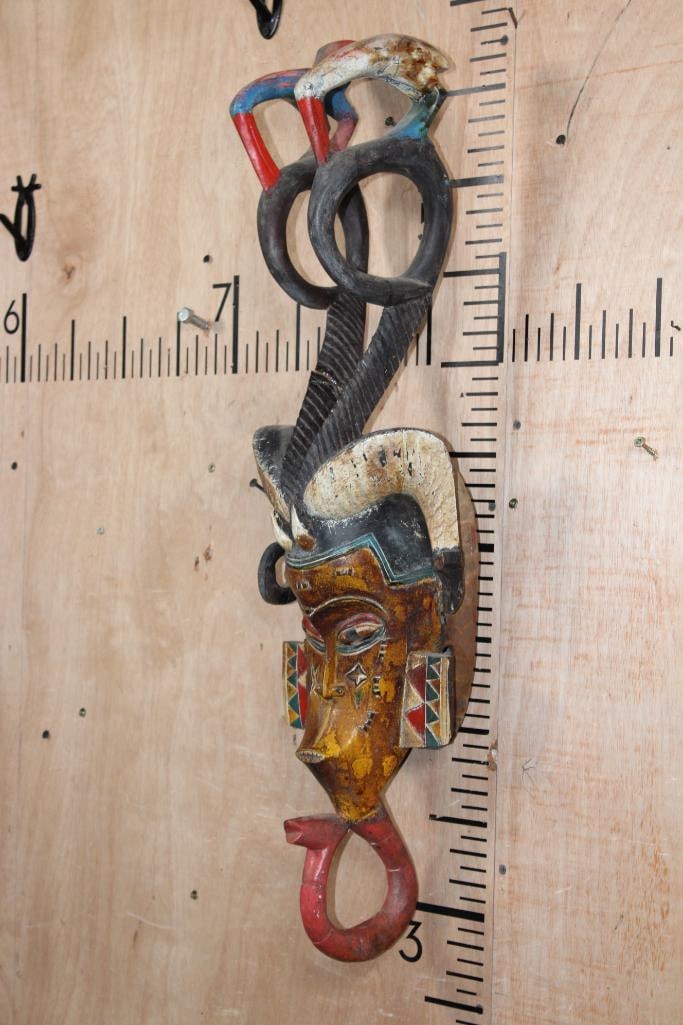Hand-carved and Hand-painted GURO Ritual Mask from the Ivory Coast of Africa - 2