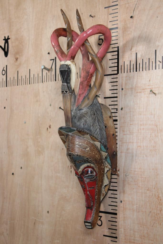 Hand-carved and Hand-painted GURO Ritual Mask from the Ivory Coast of Africa - 2