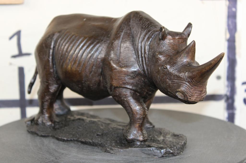 RHINOCEROS Bronze Sculpture, Weight: 7 lbs (1 of 8)