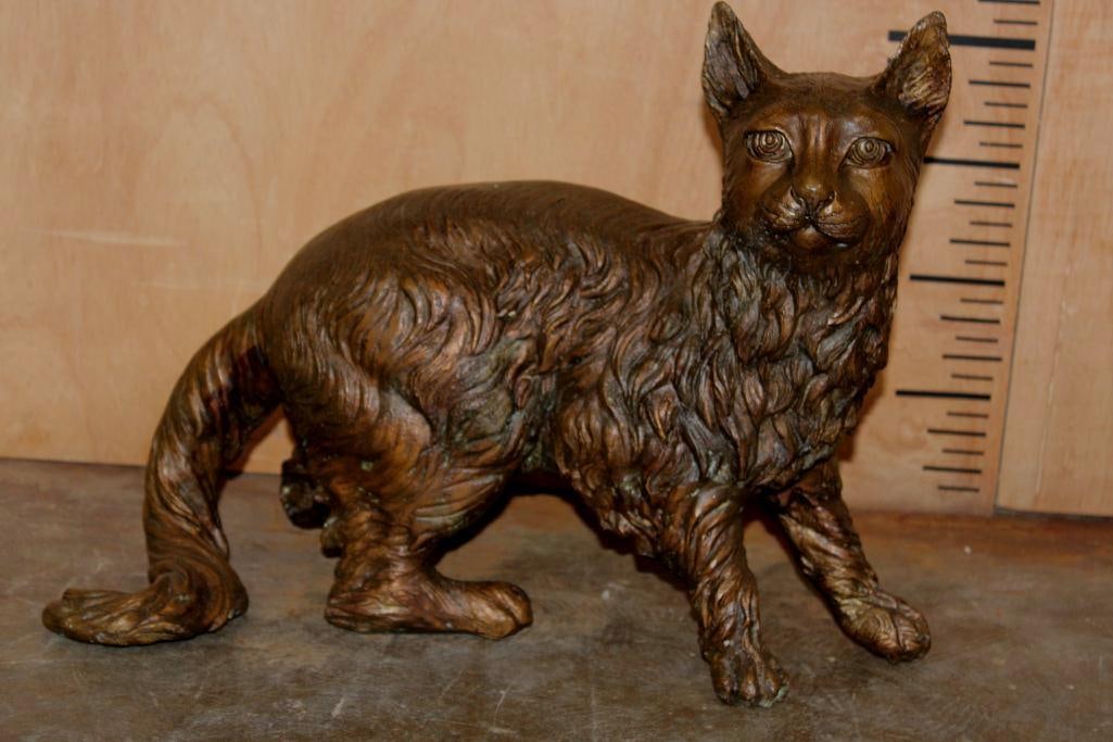 Big Standing CAT Bronze Sculpture, Weight: 13 lbs (1 of 5)