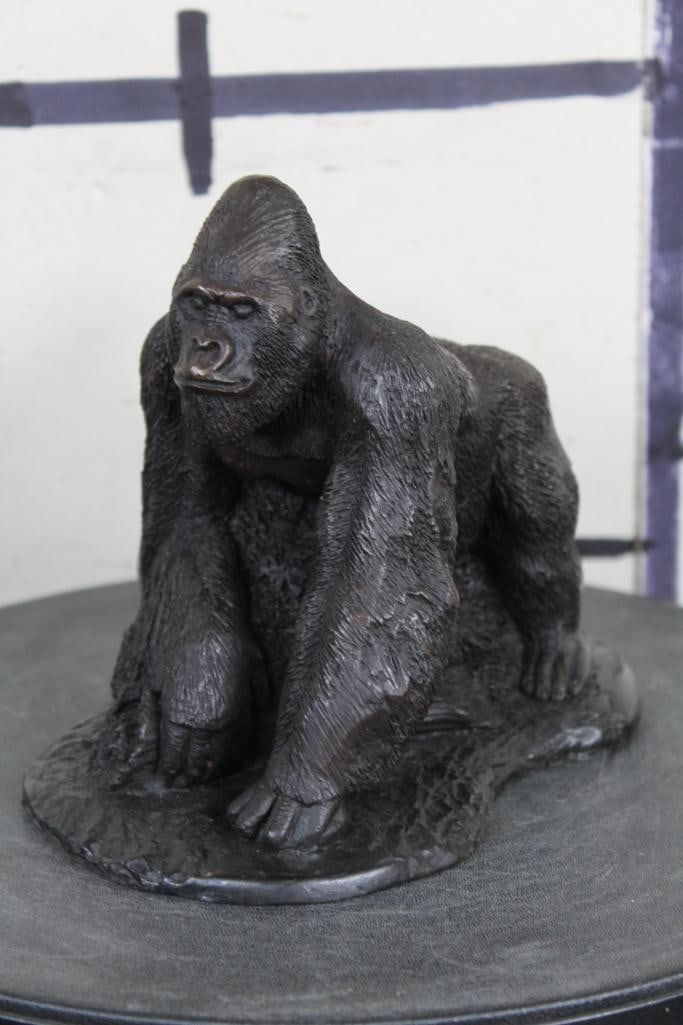 BRONZE GORILLA Sculpture, Weight 4 lbs (1 of 6)