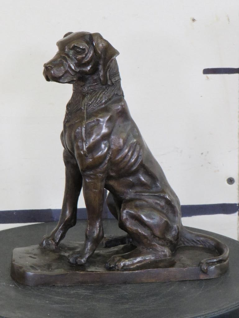 Sitting DOG Bronze Sculpture, Weight: 5 lbs - 2