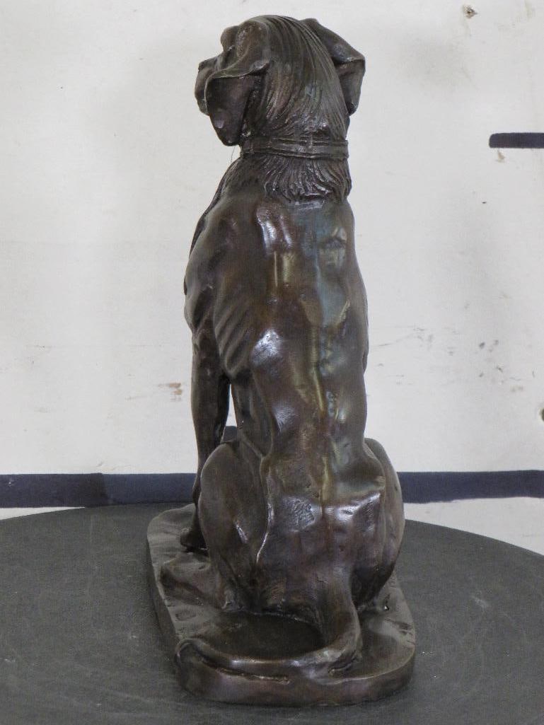 Sitting DOG Bronze Sculpture, Weight: 5 lbs - 5