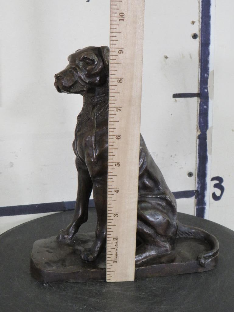 Sitting DOG Bronze Sculpture, Weight: 5 lbs - 6