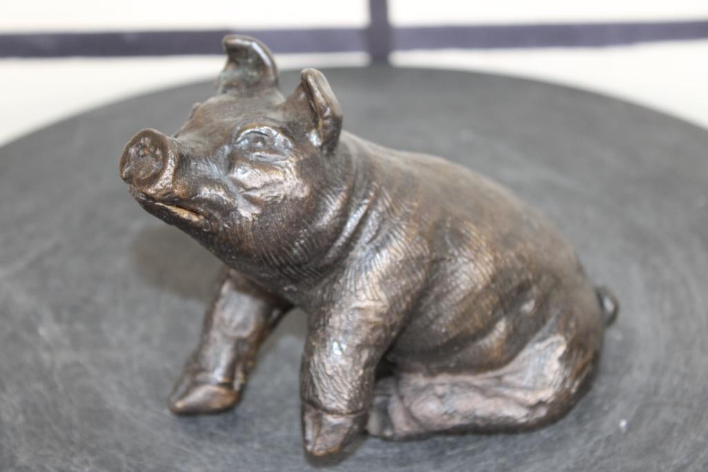 Sitting Little PIG Bronze Sculpture, Weight: 1 lb (1 of 7)