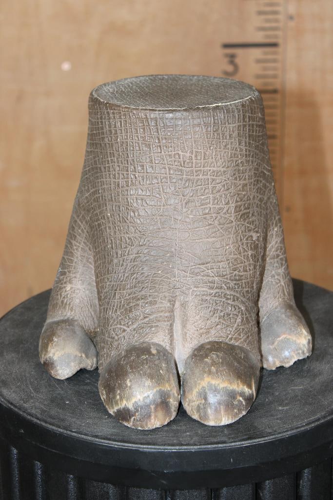 Mounted HIPPOPOTAMUS Foot: Awesome mounted HIPPOPOTAMUS Foot. It measures 9.25" Long x 8.25" Wide x 7.75" Tall and Weighs 5 lbs 10 oz. It is in Good Condition. TAXIDERMY 
