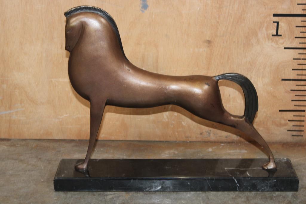 Contemporary HORSE Bronze Sculpture on a Marble Base, Weight: 15 lbs (1 of 5)