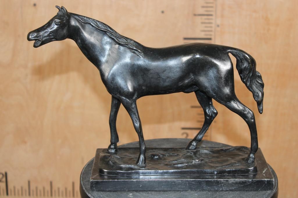 Standing HORSE Bronze Sculpture on a Marble Base, Weight: 13 lbs (1 of 4)