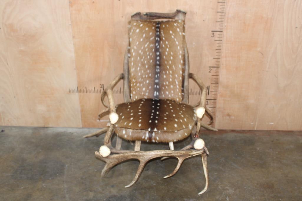 ELK Antler CHAIR with AXIS DEER Hide Cushions (1 of 9)