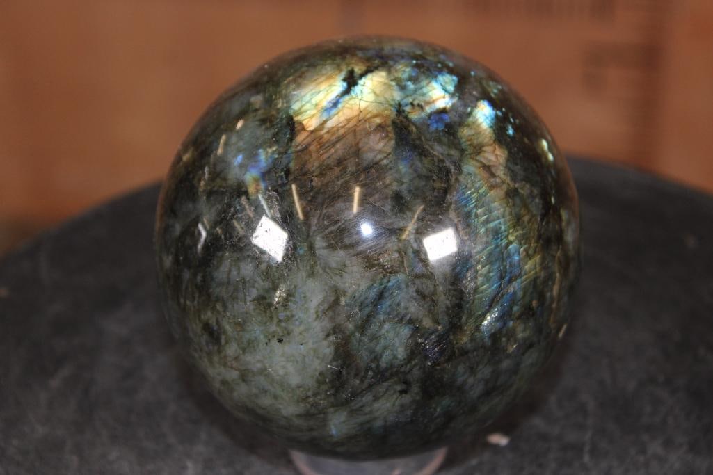 Big Polished LABRADORITE Mineral Sphere, Weight: 4 lbs (1 of 7)