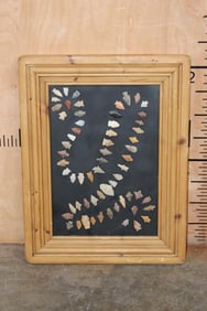 (62) Ancient Prehistoric Flint Arrow Points in a Wood Frame with No Glass