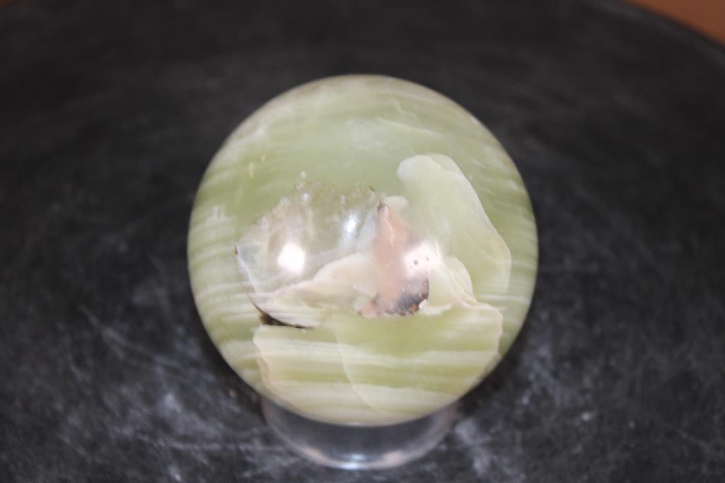Polished GREEN ONYX Mineral Sphere - 3