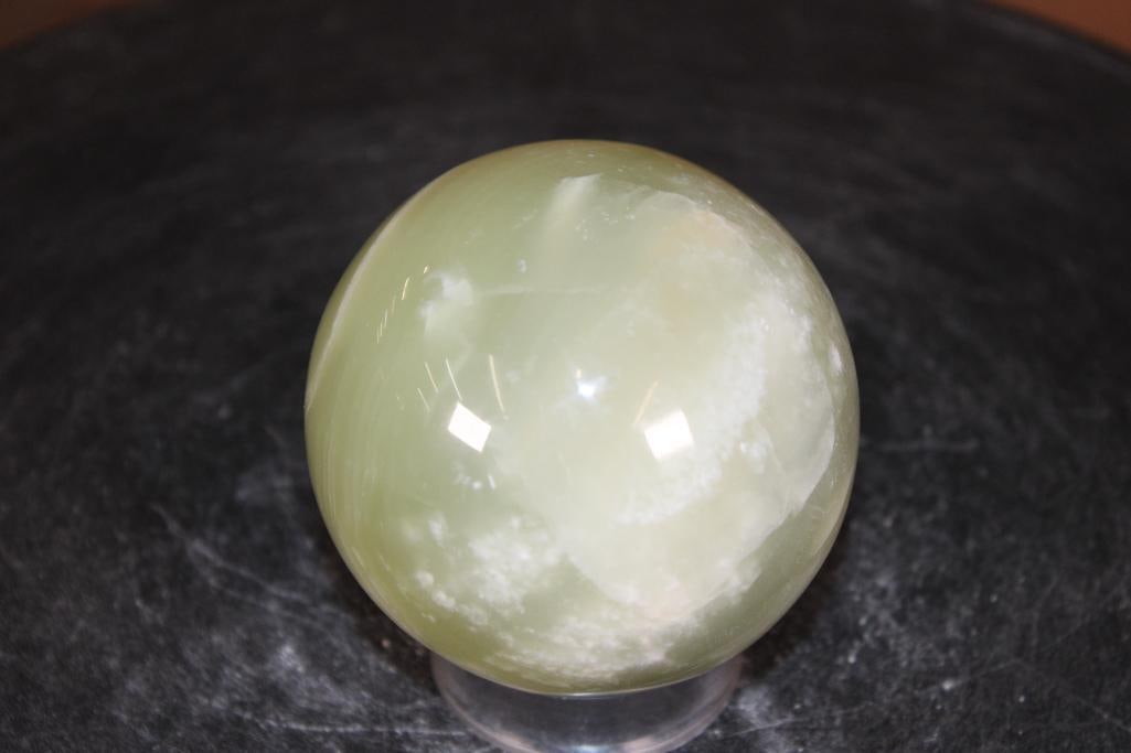 Polished GREEN ONYX Mineral Sphere - 4