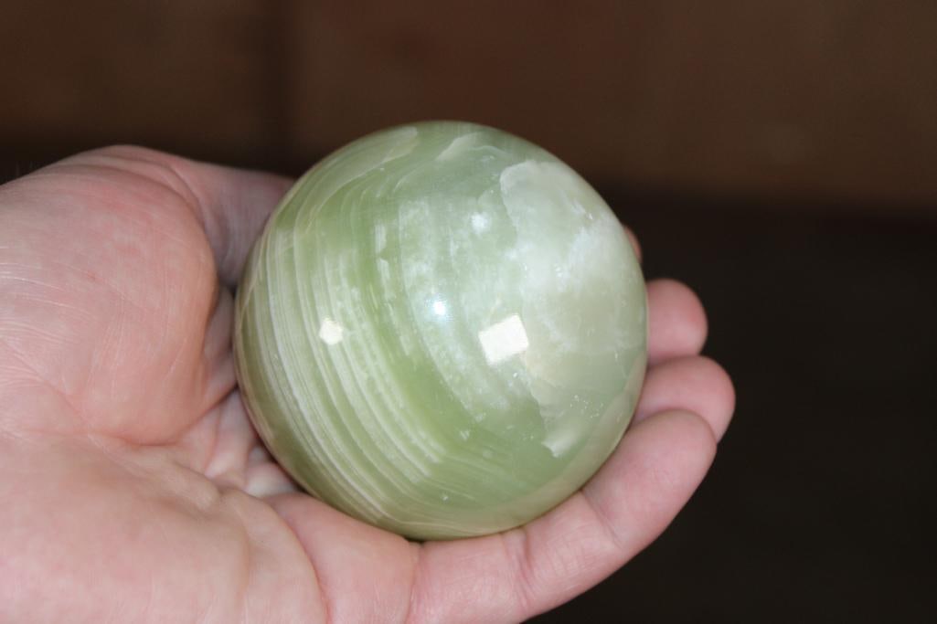 Polished GREEN ONYX Mineral Sphere - 6