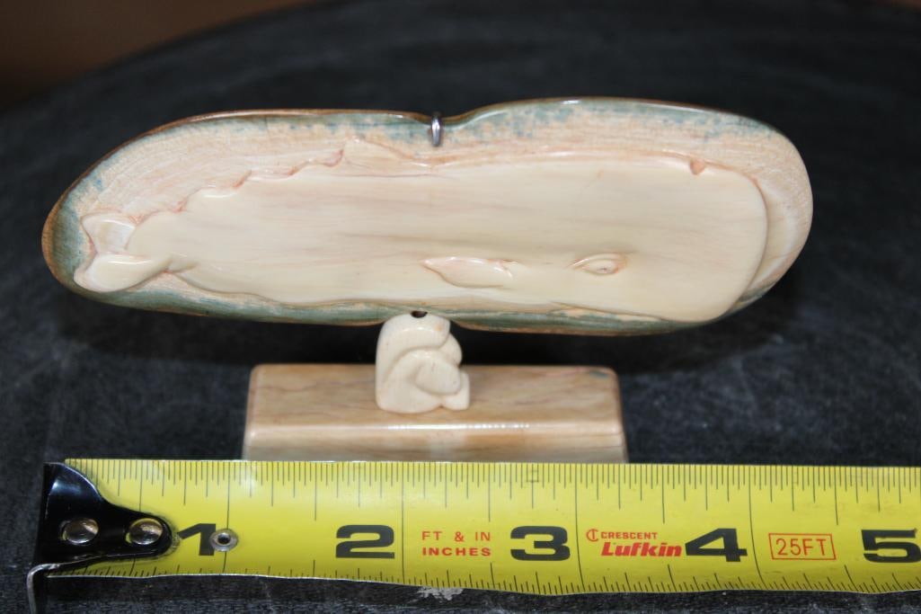 Guillermo Leal, Carved Fossilized MAMMOTH IVORY TUSK of a Whale - 2