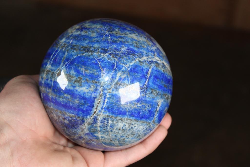 Big Polished BLUE LAPIS LAZULI Mineral Sphere, Weight: 5 lbs - 2
