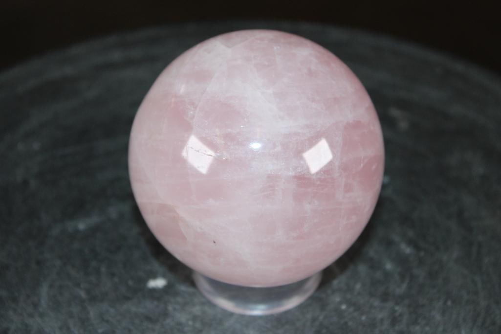 Polished ROSE QUARTZ Mineral Sphere, Weight: 1 lb - 3
