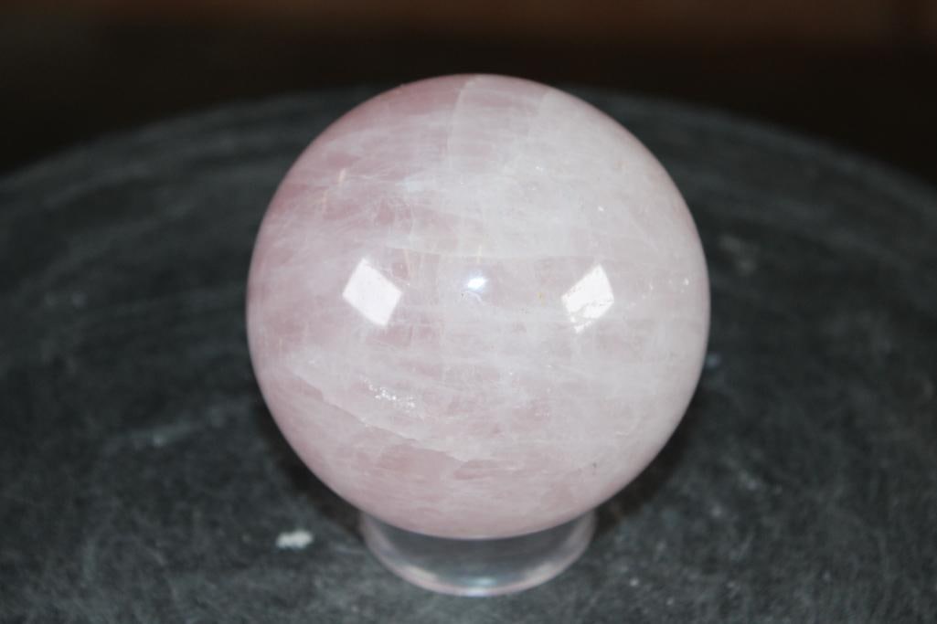 Polished ROSE QUARTZ Mineral Sphere, Weight: 1 lb - 5