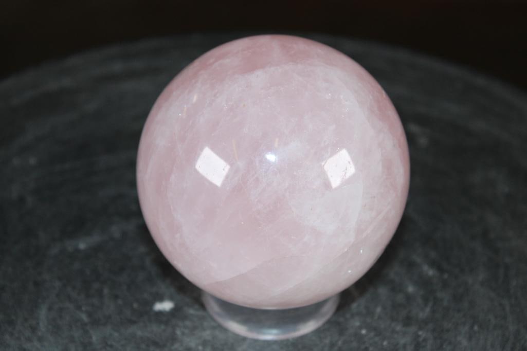 Polished ROSE QUARTZ Mineral Sphere, Weight: 1 lb - 6
