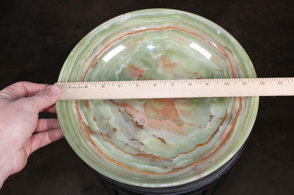 Big Polished GREEN BANDED ONYX Bowl - 2
