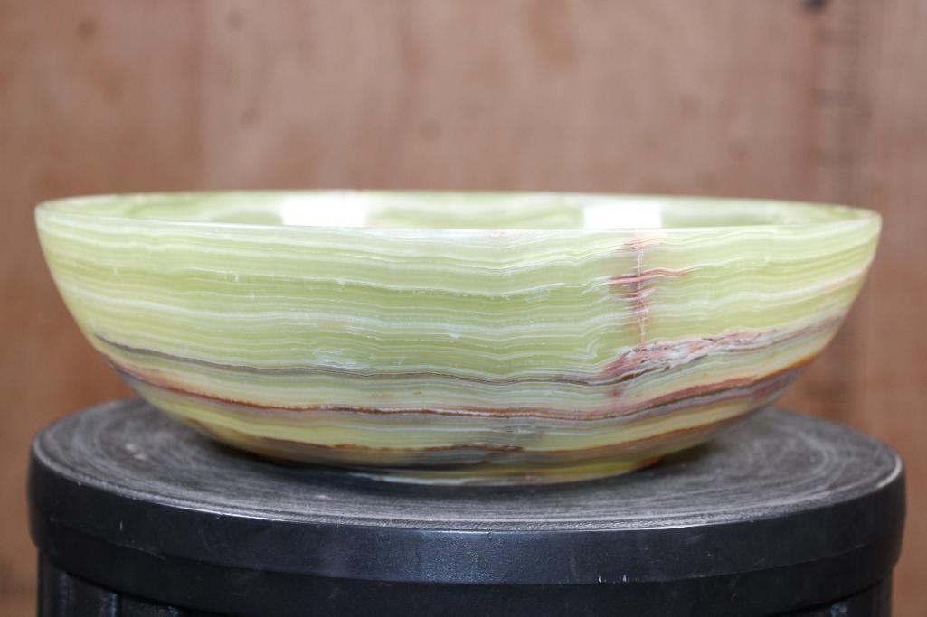 Big Polished GREEN BANDED ONYX Bowl - 3