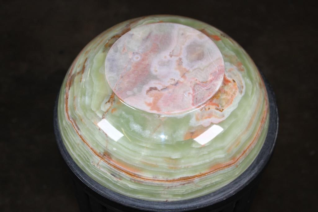 Big Polished GREEN BANDED ONYX Bowl - 5