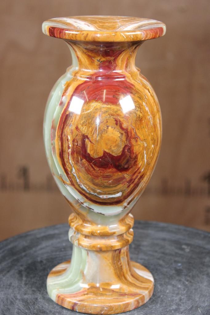 Big Polished GREEN BANDED ONYX Vase - 4