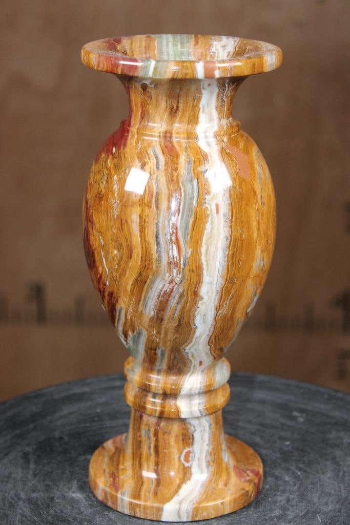 Big Polished GREEN BANDED ONYX Vase - 5