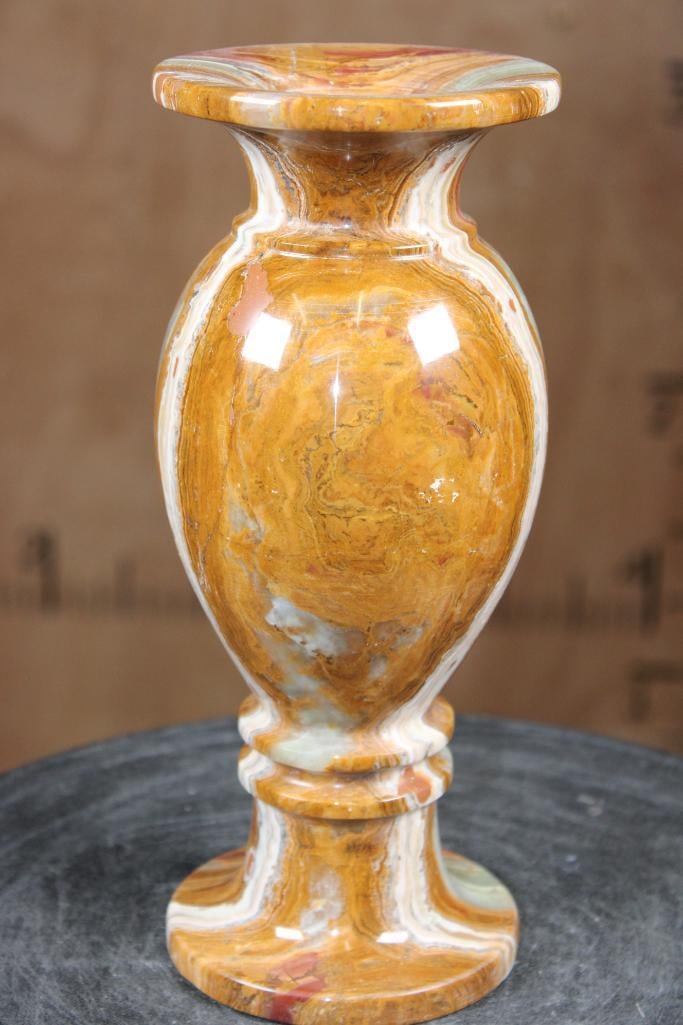 Big Polished GREEN BANDED ONYX Vase - 6