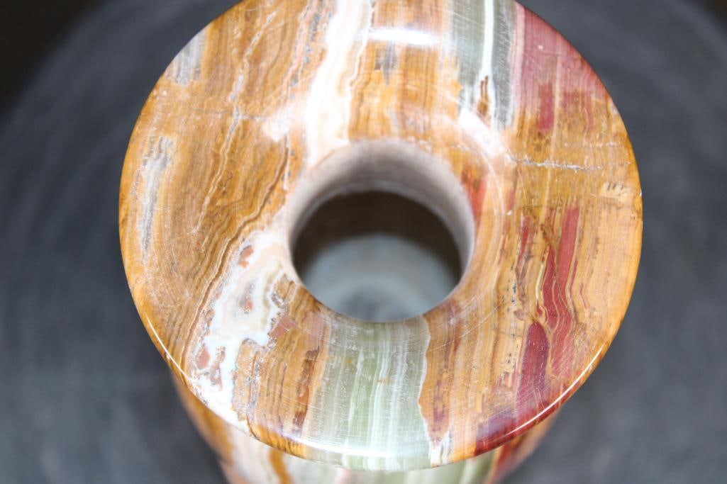 Big Polished GREEN BANDED ONYX Vase - 7