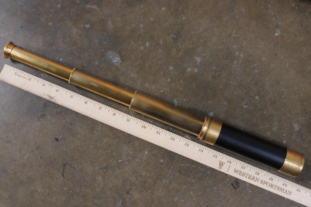 Antique 1890's "Eschenbach Nuremberg" German TELESCOPE made of Brass with a Leather Case - 7