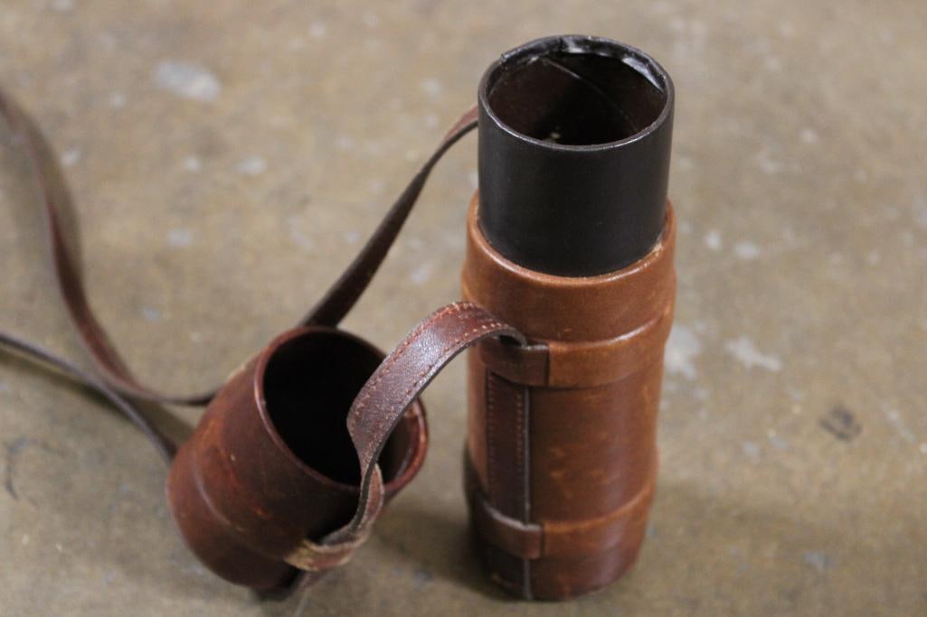 Antique 1890's "Eschenbach Nuremberg" German TELESCOPE made of Brass with a Leather Case - 8