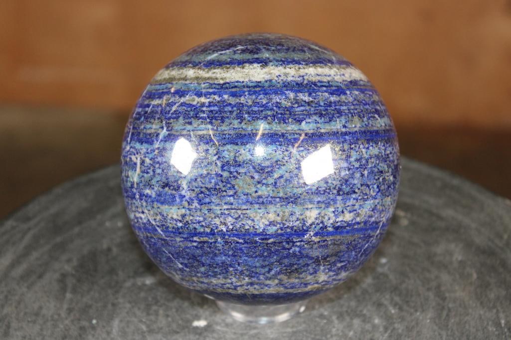 Big Polished BLUE LAPIS LAZULI Mineral Sphere, Weight: 6 lbs - 4