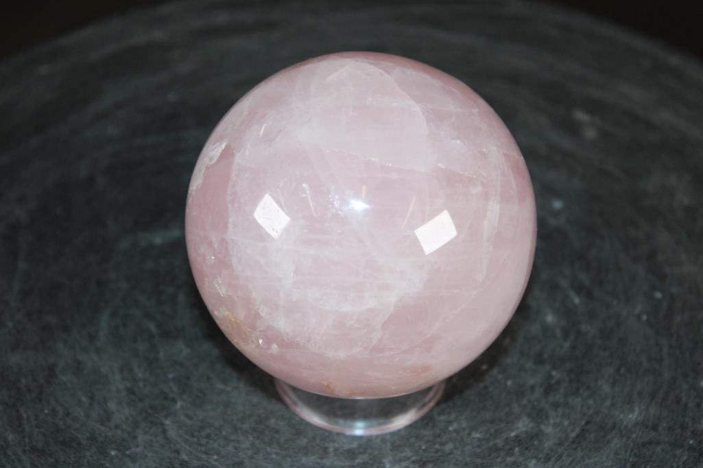Polished ROSE QUARTZ Mineral Sphere, Weight: 1 lb - 3