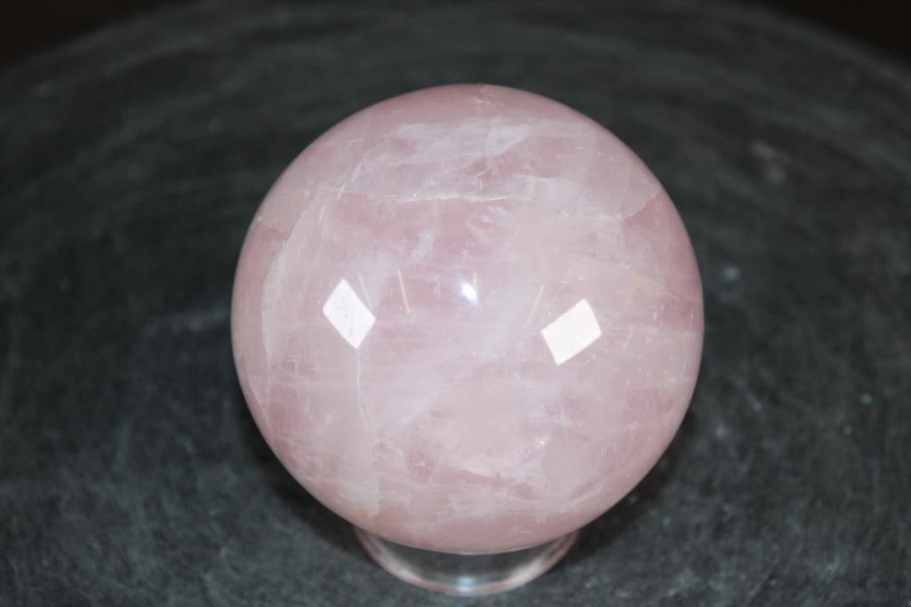 Polished ROSE QUARTZ Mineral Sphere, Weight: 1 lb - 4