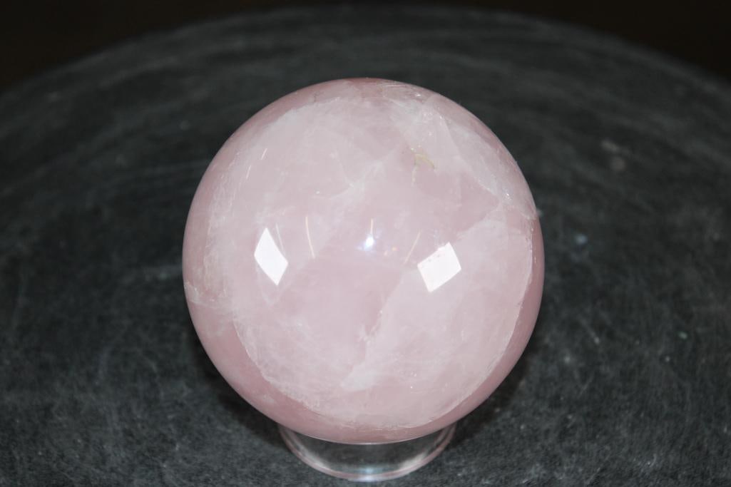 Polished ROSE QUARTZ Mineral Sphere, Weight: 1 lb - 5
