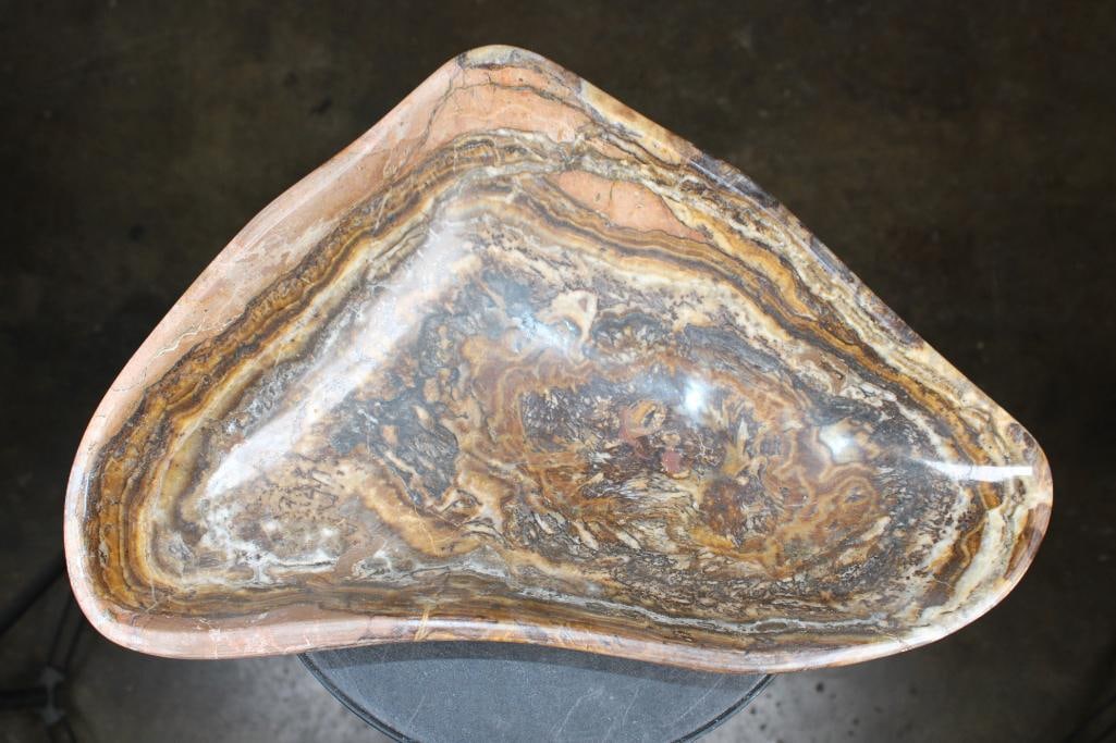 XL Polished MOROCCAN AMBER ARAGONITE Bowl - 2