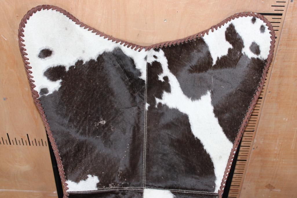 *Brand New* Black and White COWHIDE CHAIR with a Black Metal Folding Frame - 4