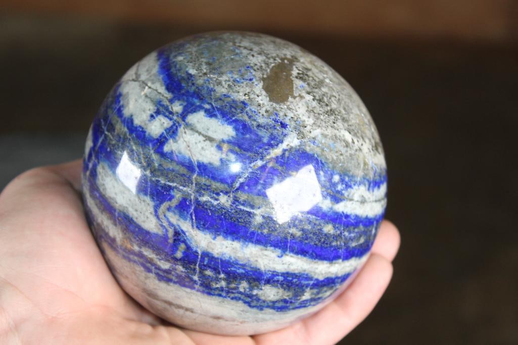 Big Polished BLUE LAPIS LAZULI Mineral Sphere, Weight: 5 lbs - 2